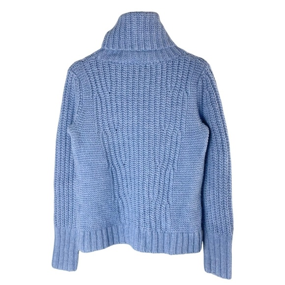❄️Banana Republic - Mixed Stitch Turtleneck Sweater in Blue Size S - Picture 5 of 5